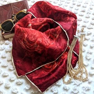 Snakeskin patterned silk scarf
